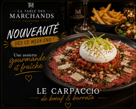 Carpaccio burrata La Table des Marchands
