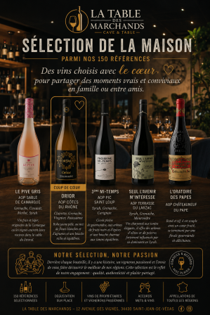 Selection de vins la table des marchands